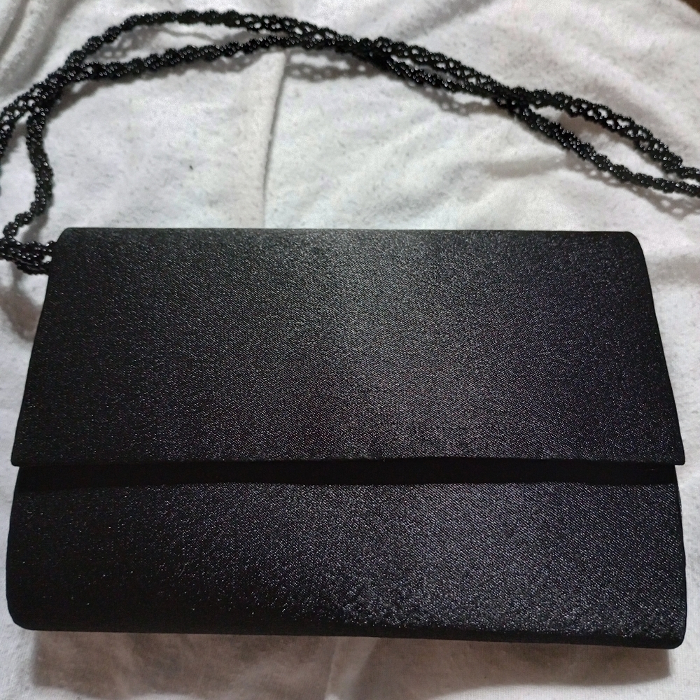 Unbranded black clutch silky material